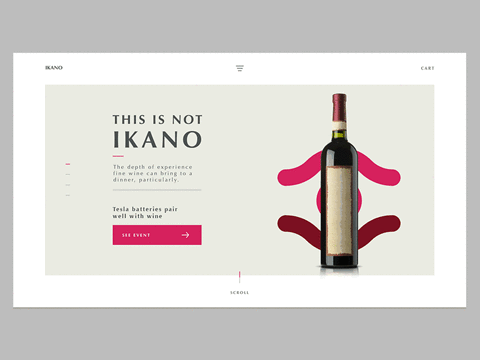 Gif showing web design for wine brand